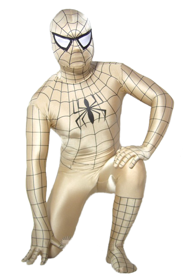 Halloween Costumes Flesh Color Spiderman Zentai Suit - Click Image to Close